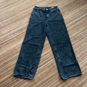 Shein Medium Wide Leg Stone washed Jeans 85% cotton 15% polyester